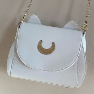White sailor Moon cat purse